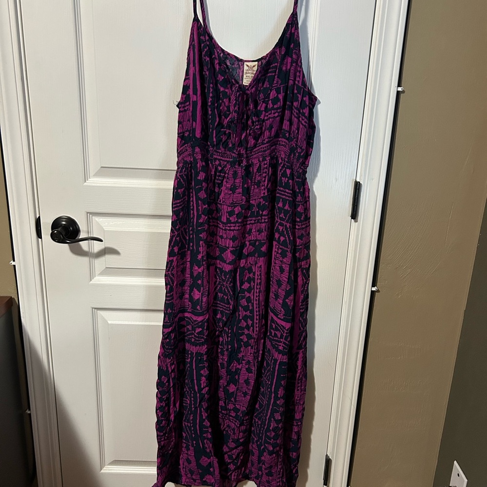 Faded Glory Vibrant Purple and Black Maxi Dress XXL